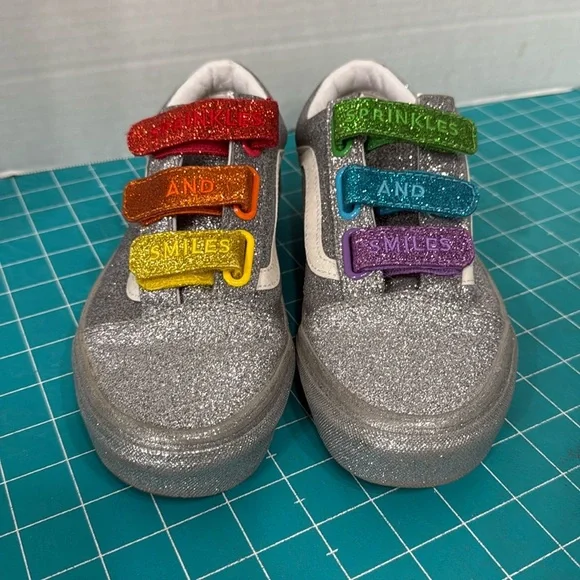 Vans x Flour Shop by Amirah Kassem Rainbow Glitter Old Skool Skate Shoe 7.5 - Picture 1 of 16